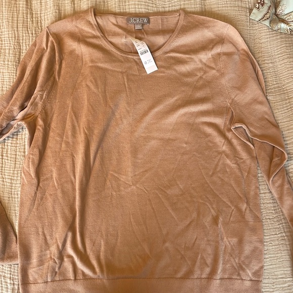 New tags, J.Crew, Marino, Wall, tan blush color, size large sweater - Picture 1 of 3
